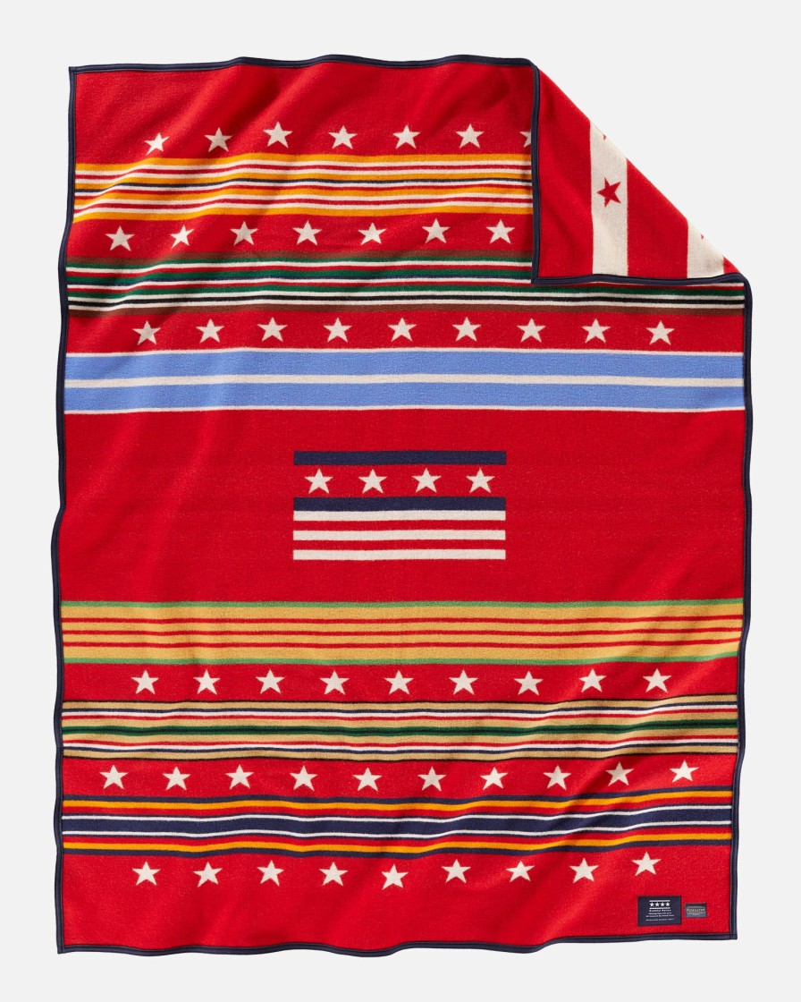Home Pendleton Wool Blankets | Grateful Nation Blanket Red Multi